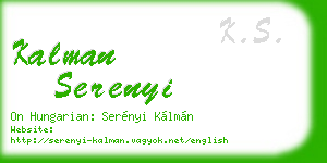 kalman serenyi business card