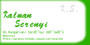 kalman serenyi business card